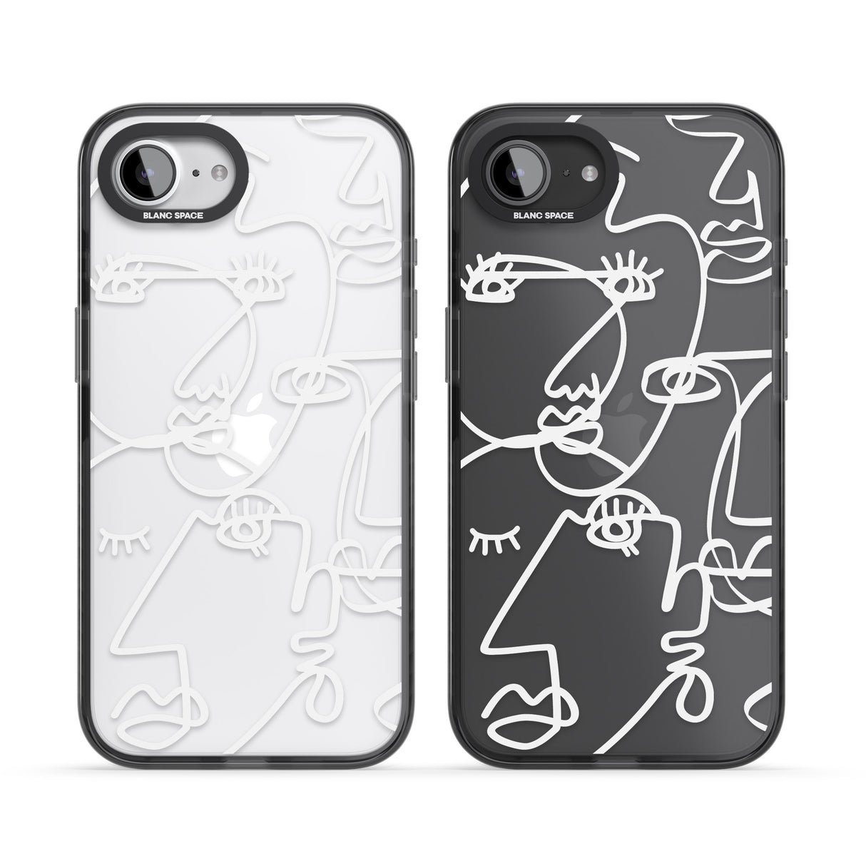 Abstract Continuous Line Faces White on Clear