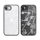 Abstract Continuous Line Faces White on Clear