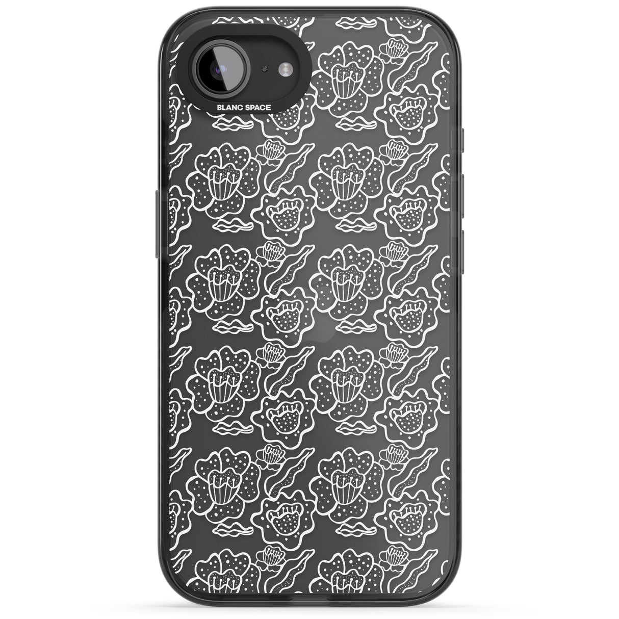 Funky Floral Patterns White on Clear