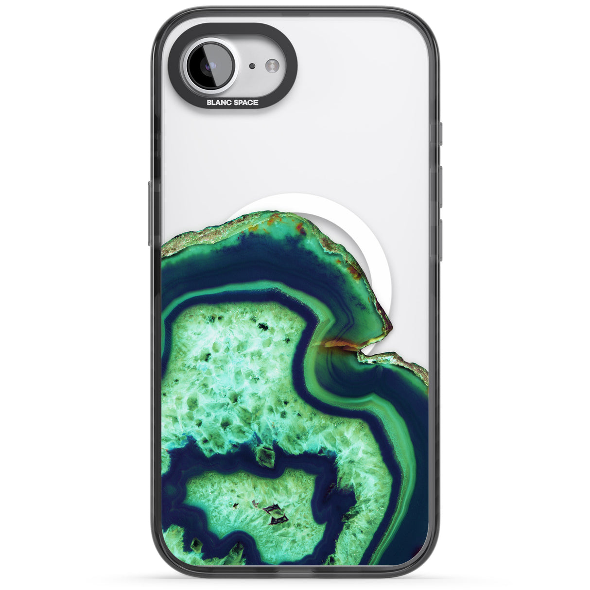 Neon Green & Blue Agate Crystal Transparent Design