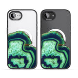 Neon Green & Blue Agate Crystal Transparent Design