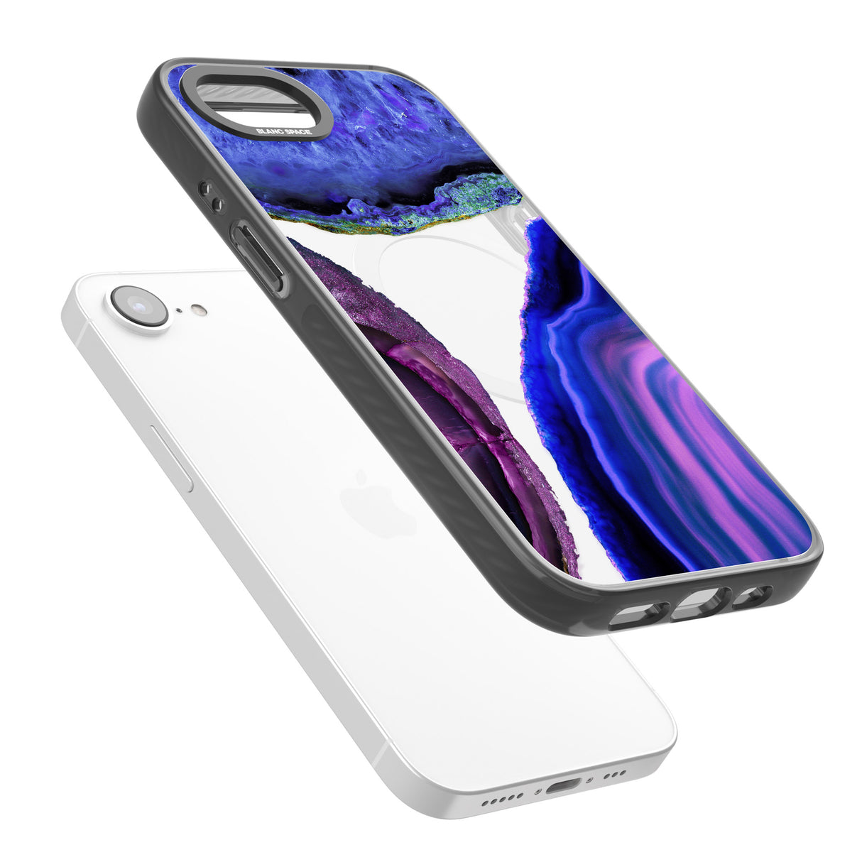 Purple & Blue Agate Gemstone Clear Design
