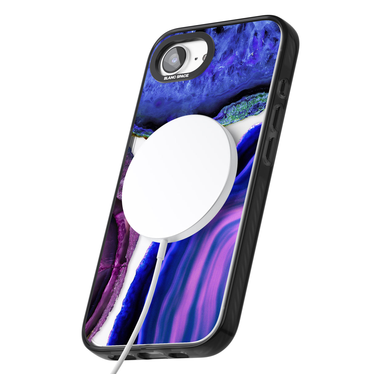 Purple & Blue Agate Gemstone Clear Design