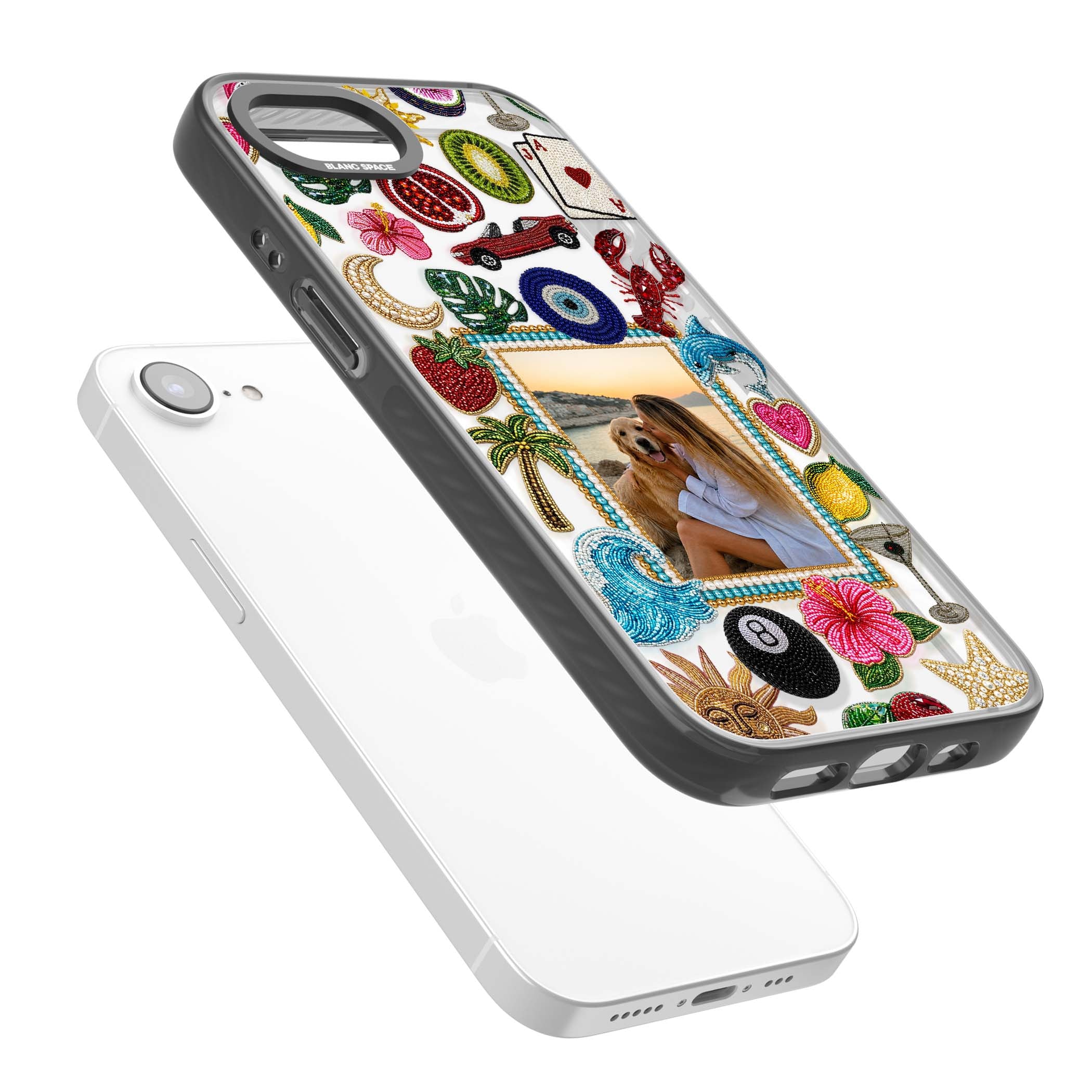 Beaded Photo coastal iPhone case | Black Impact Magsafe case for iPhone 16e, iPhone 17e