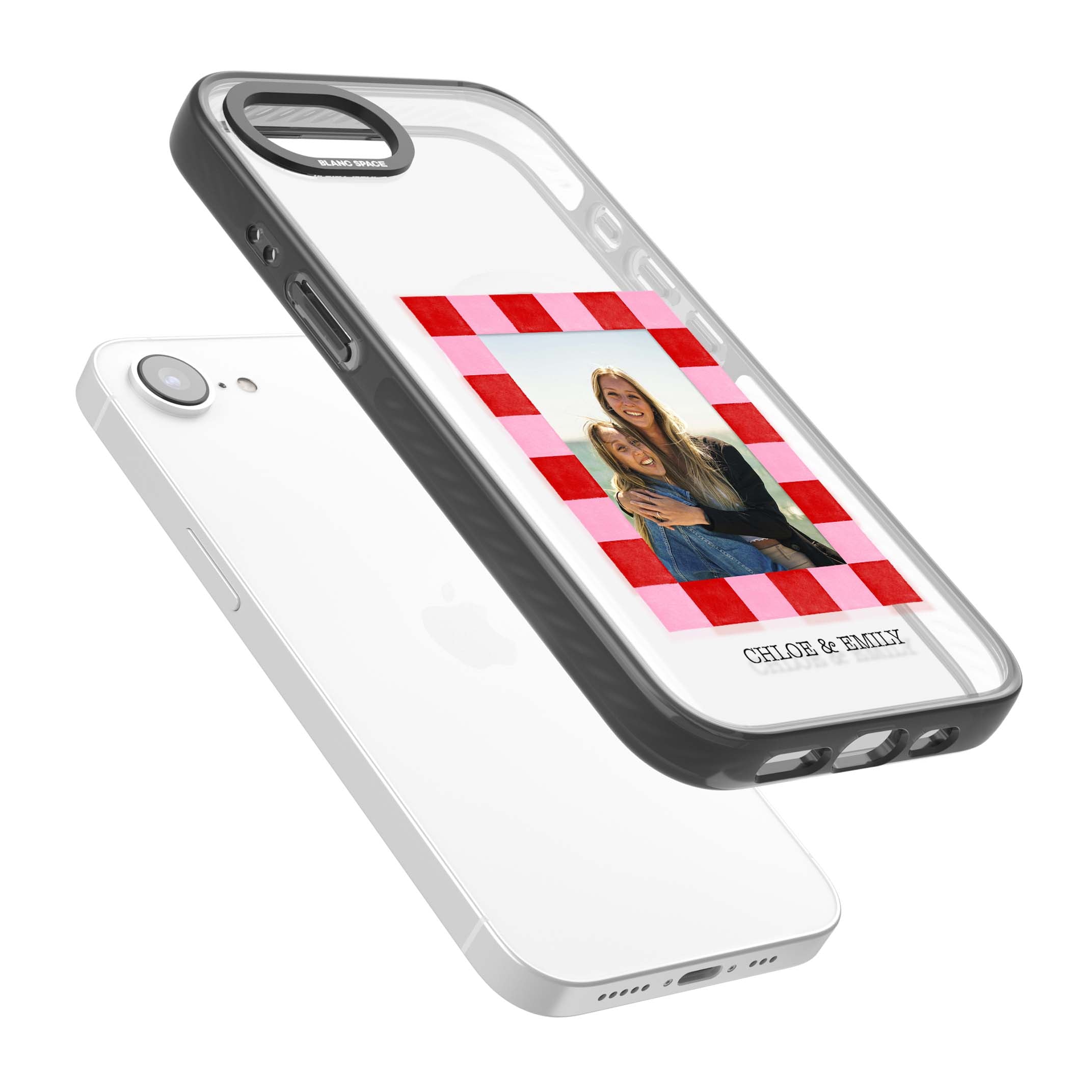 Bubblegum Check Photo for her iPhone case | Black Impact Magsafe case for iPhone 16e, iPhone 17e