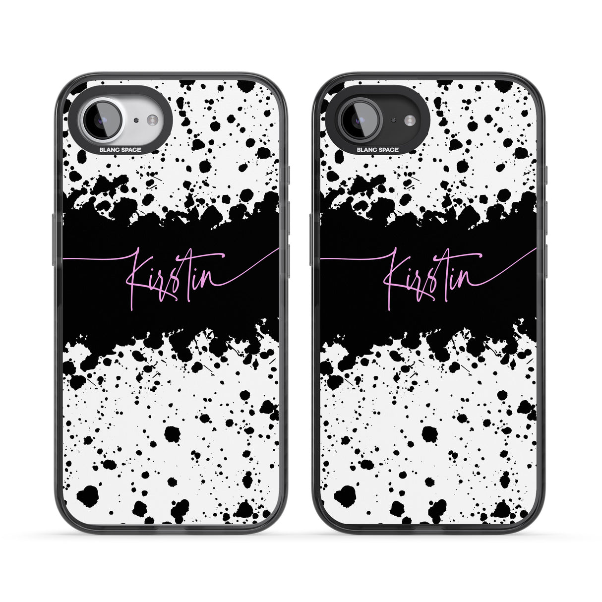 Personalised Black & White Paint Splatters