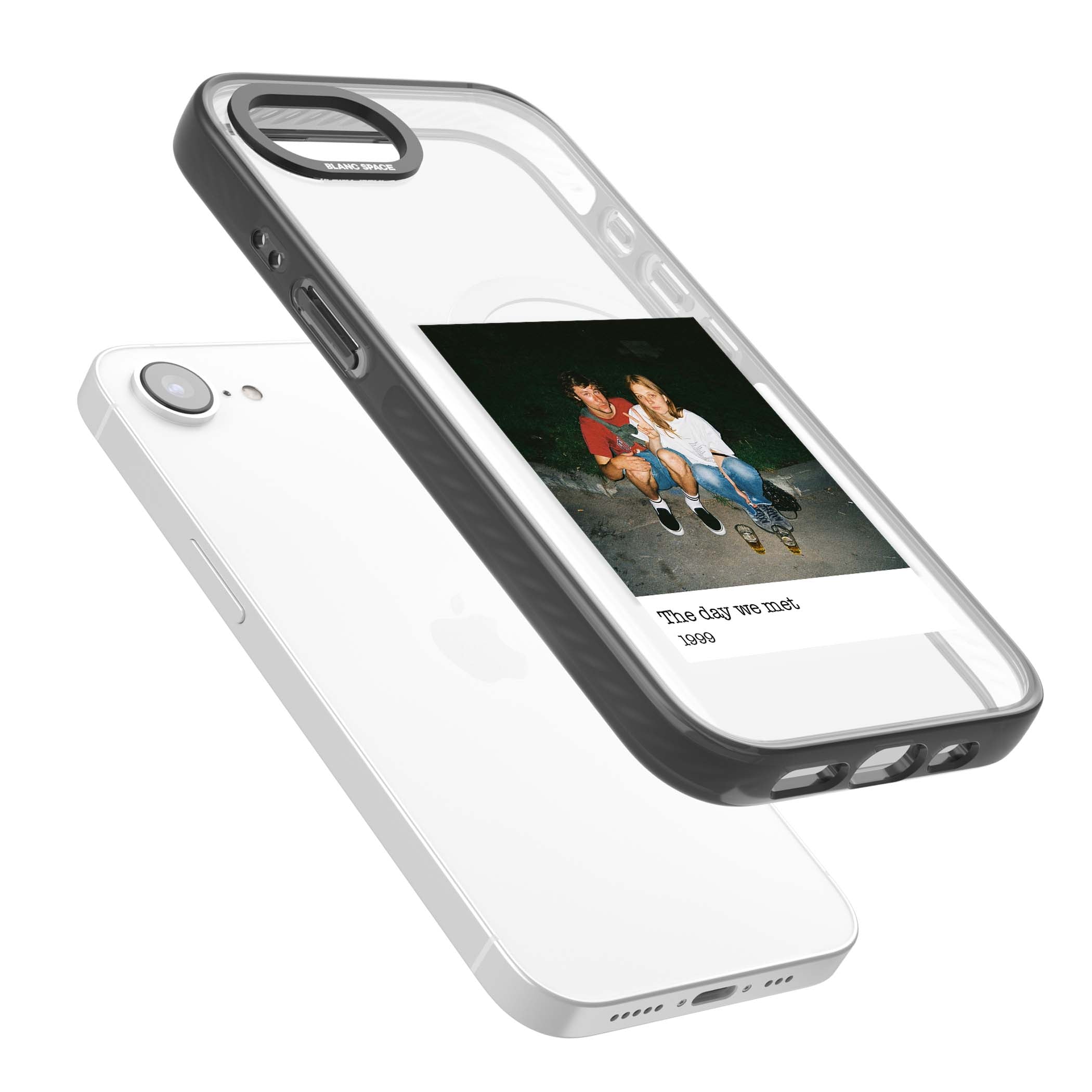 Photo Memory minimal iPhone case | Black Impact Magsafe case for iPhone 16e, iPhone 17e