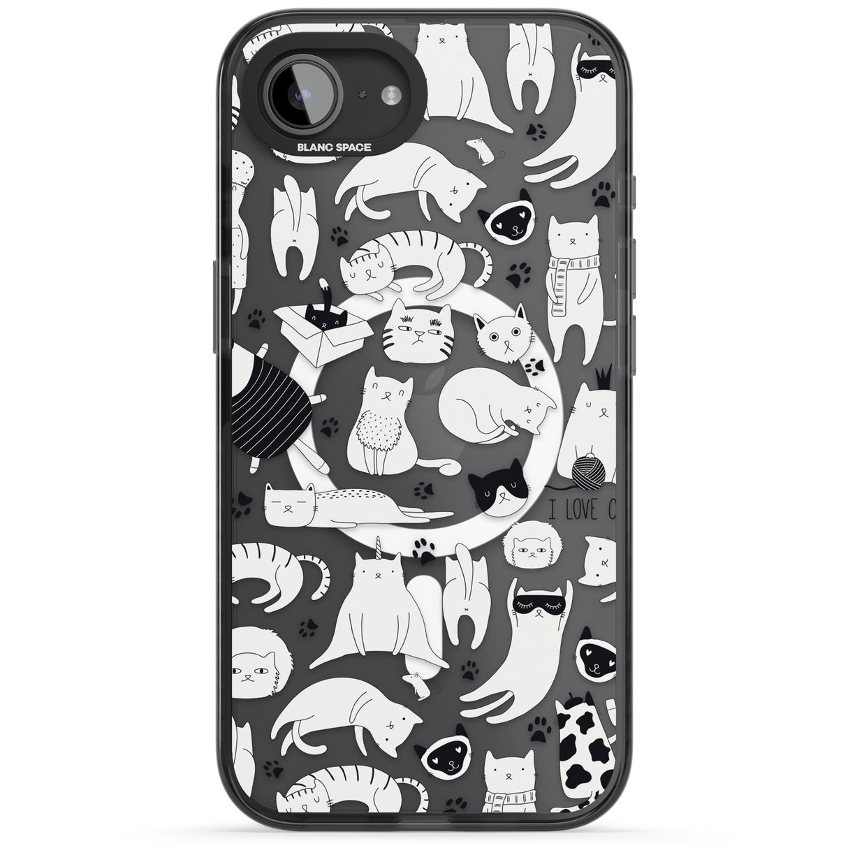 Cartoon Cat Collage - Black & White