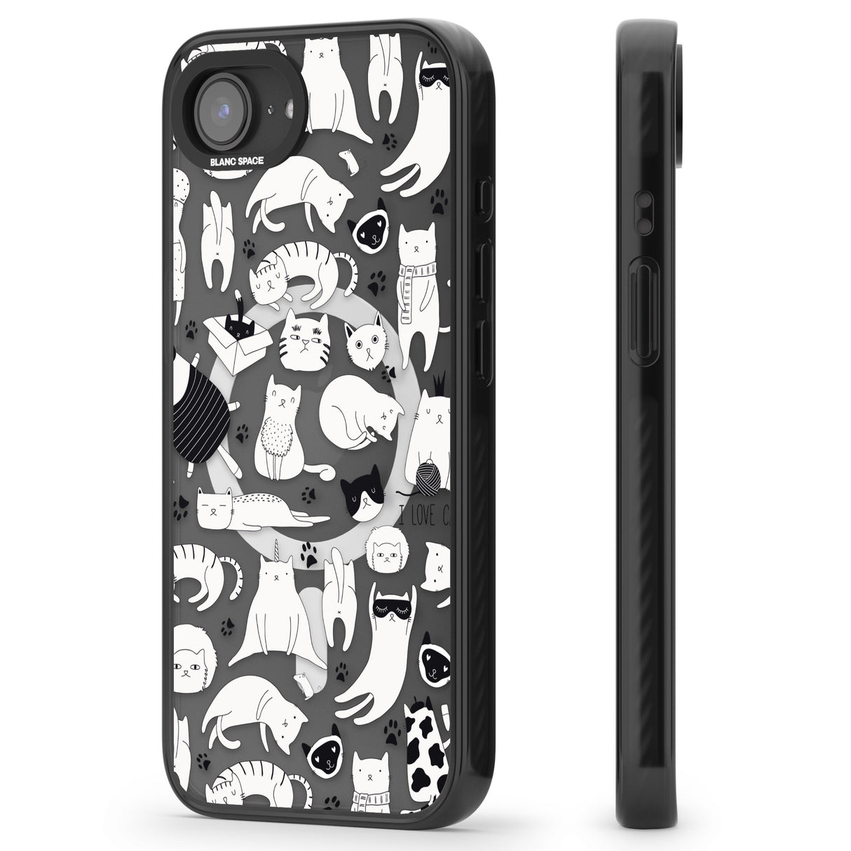 Cartoon Cat Collage - Black & White
