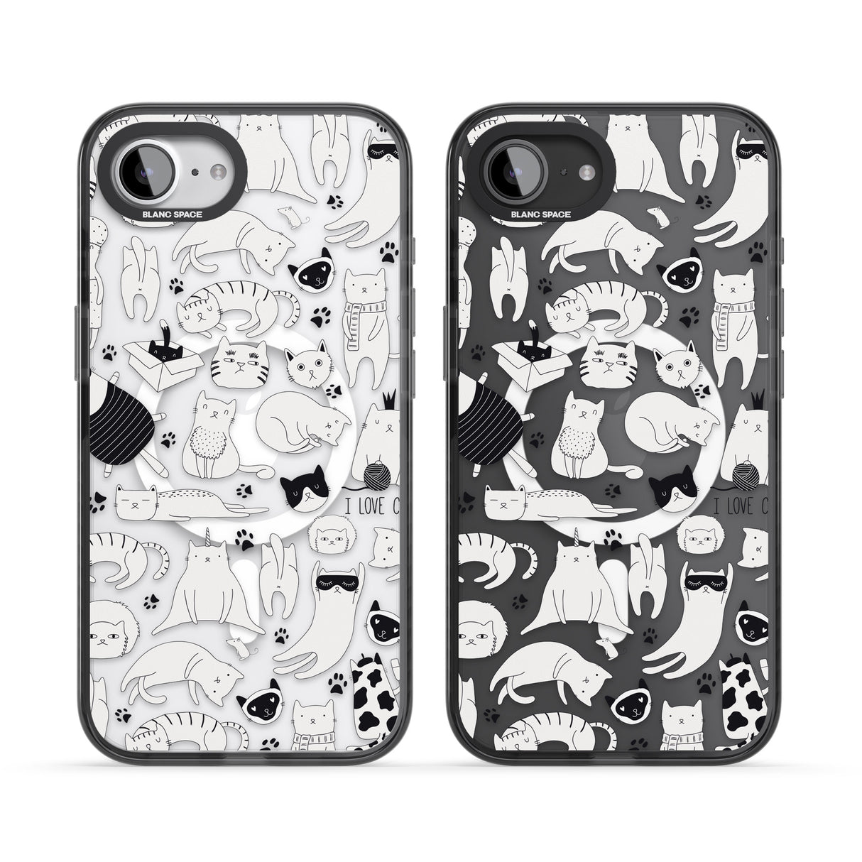 Cartoon Cat Collage - Black & White