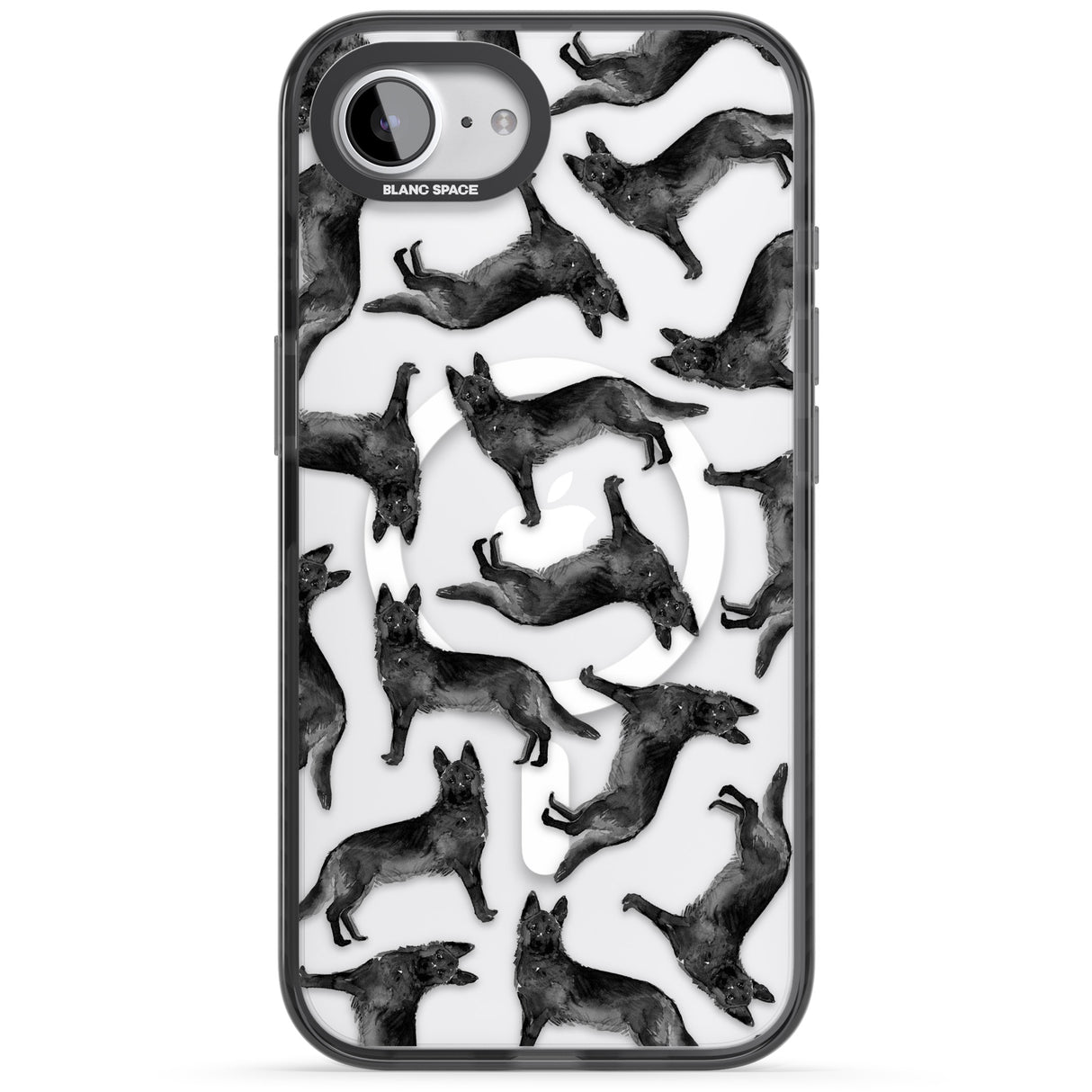 German Shepherd (Black) Watercolour Dog Pattern