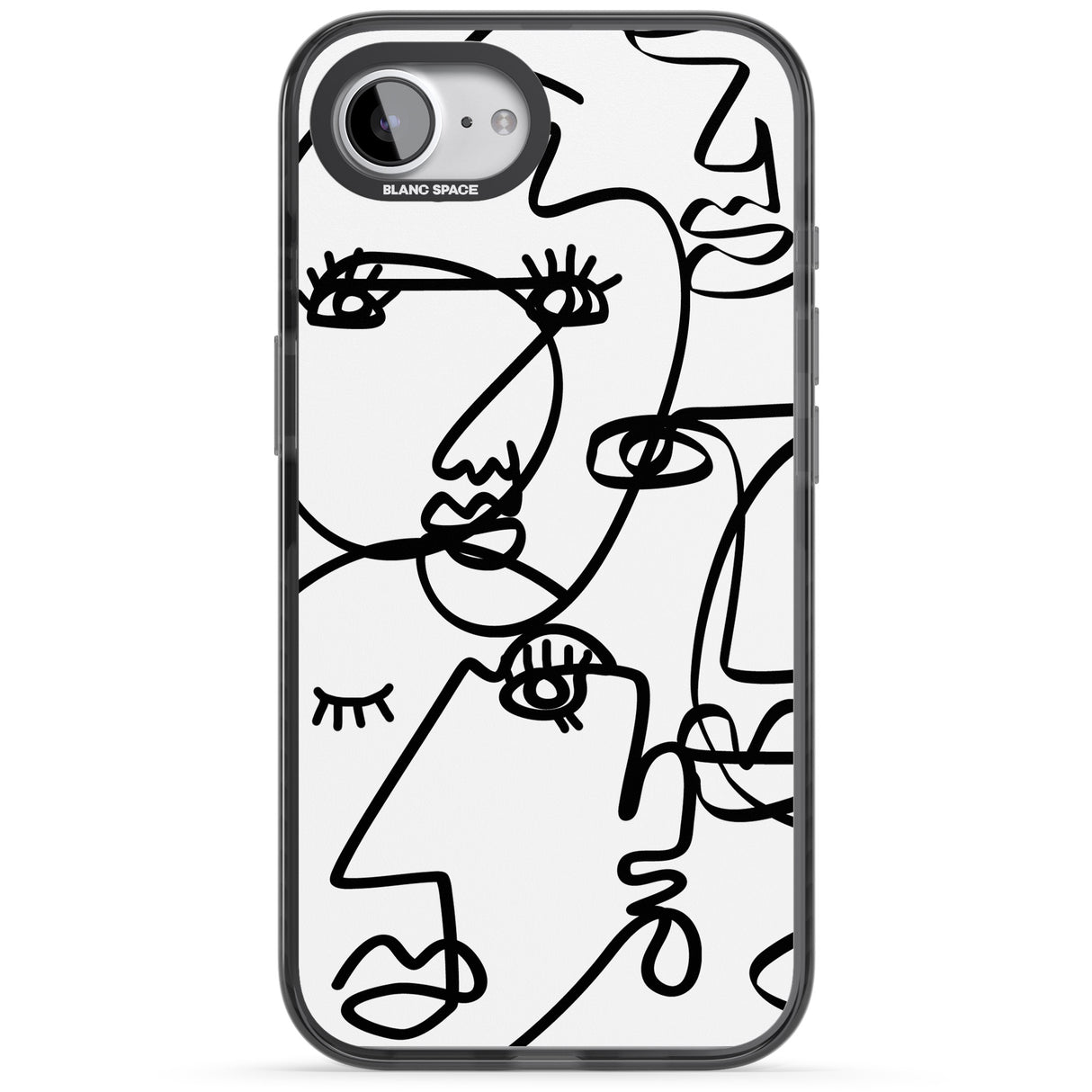 Abstract Continuous Line Faces Black on White