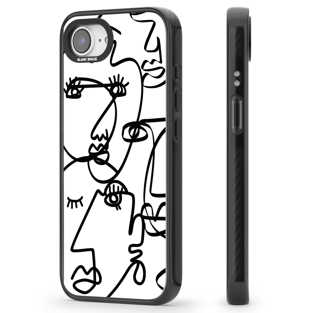 Abstract Continuous Line Faces Black on White