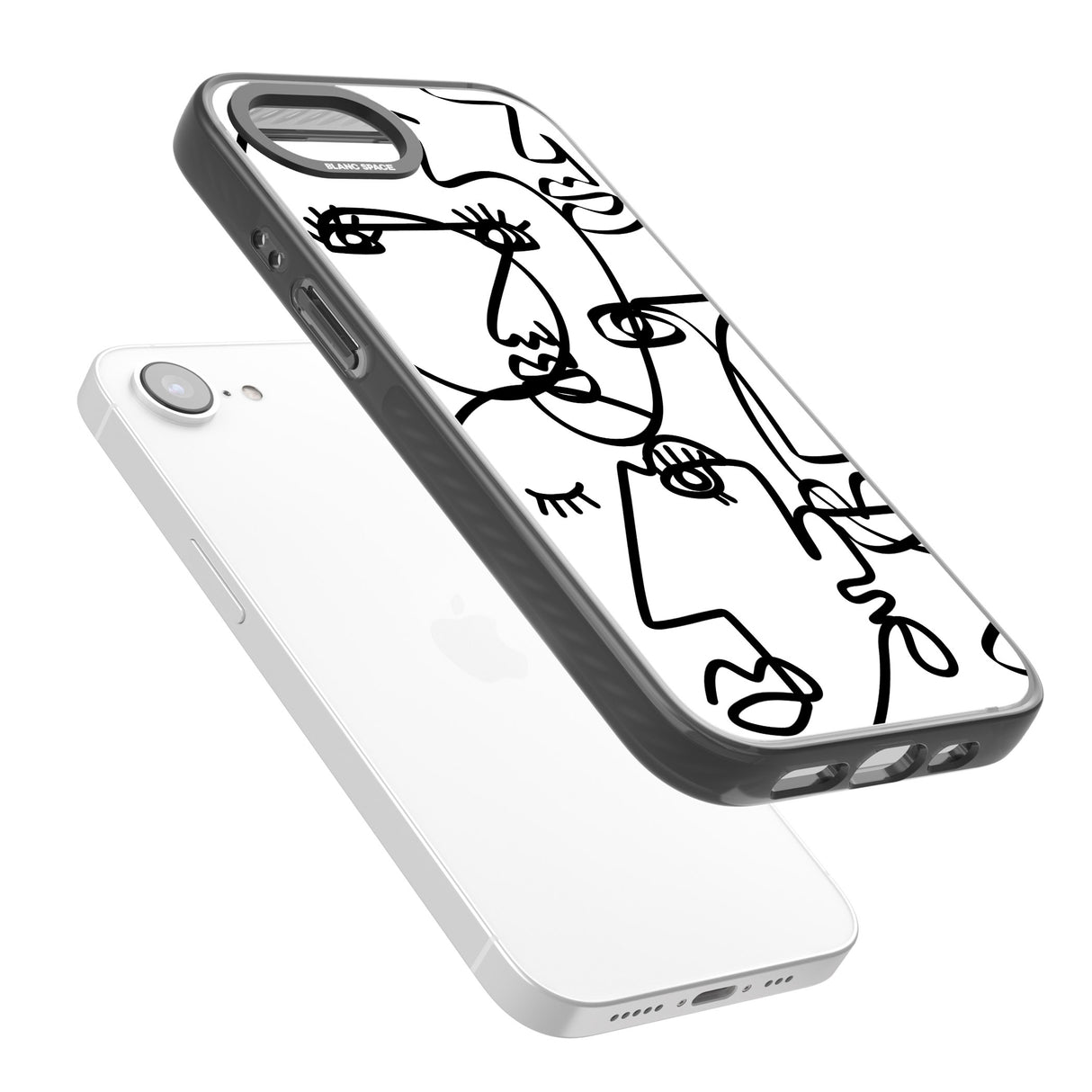 Abstract Continuous Line Faces Black on White