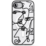 Abstract Continuous Line Faces Black on Clear