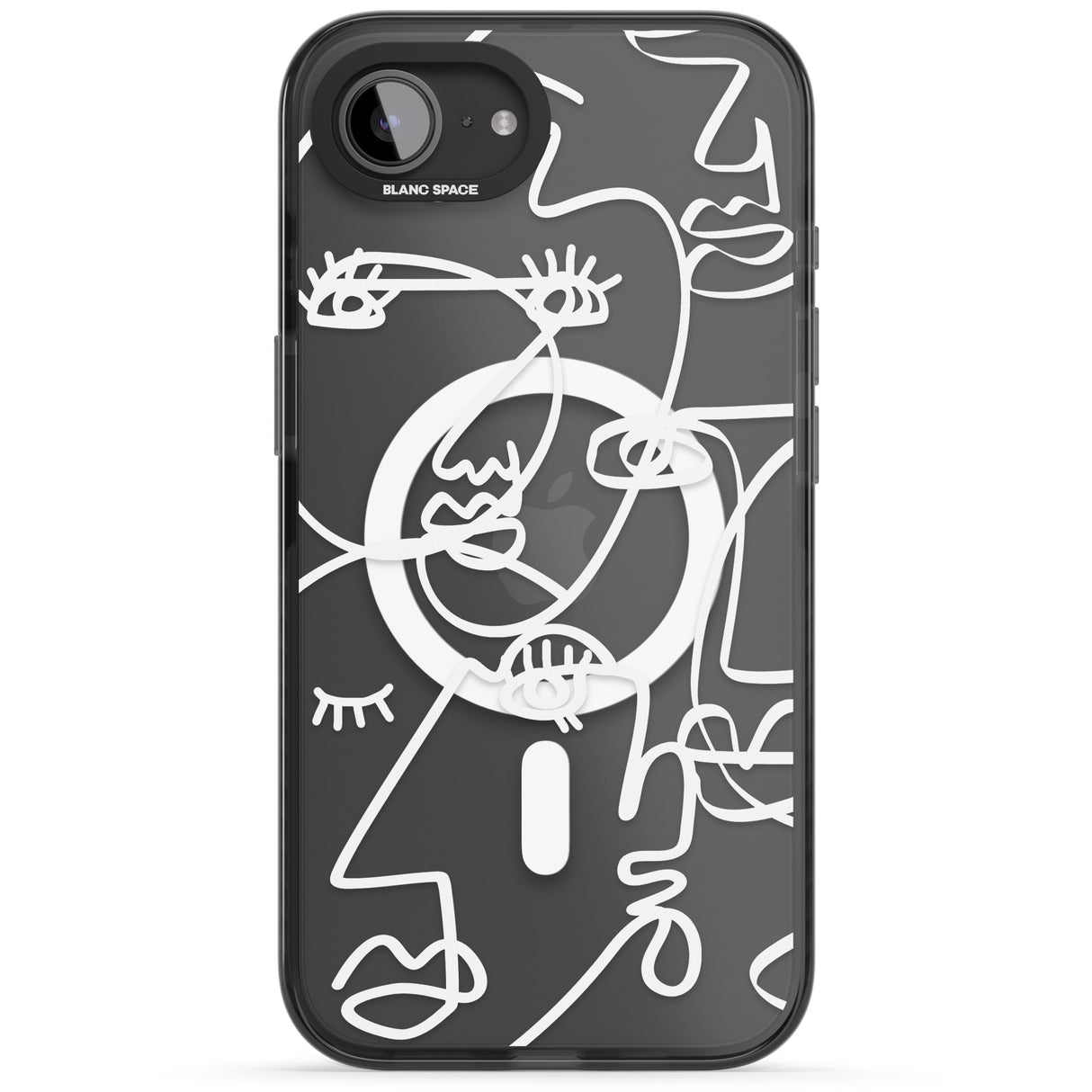 Abstract Continuous Line Faces White on Clear