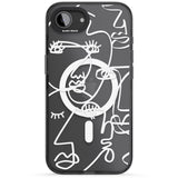 Abstract Continuous Line Faces White on Clear