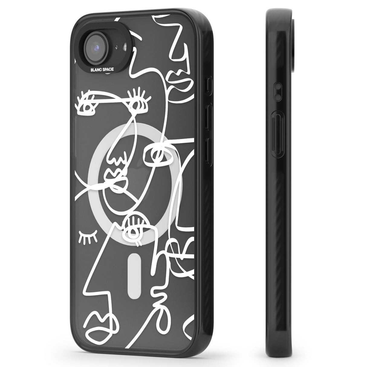 Abstract Continuous Line Faces White on Clear