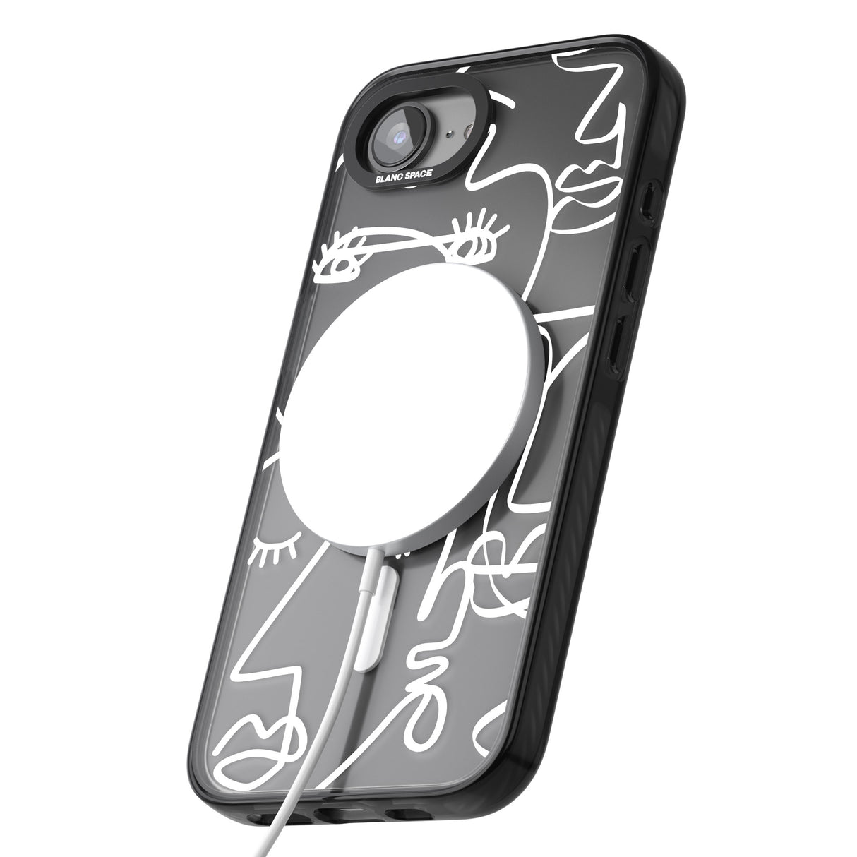 Abstract Continuous Line Faces White on Clear