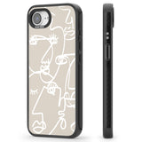 Abstract Continuous Line Faces White on Beige