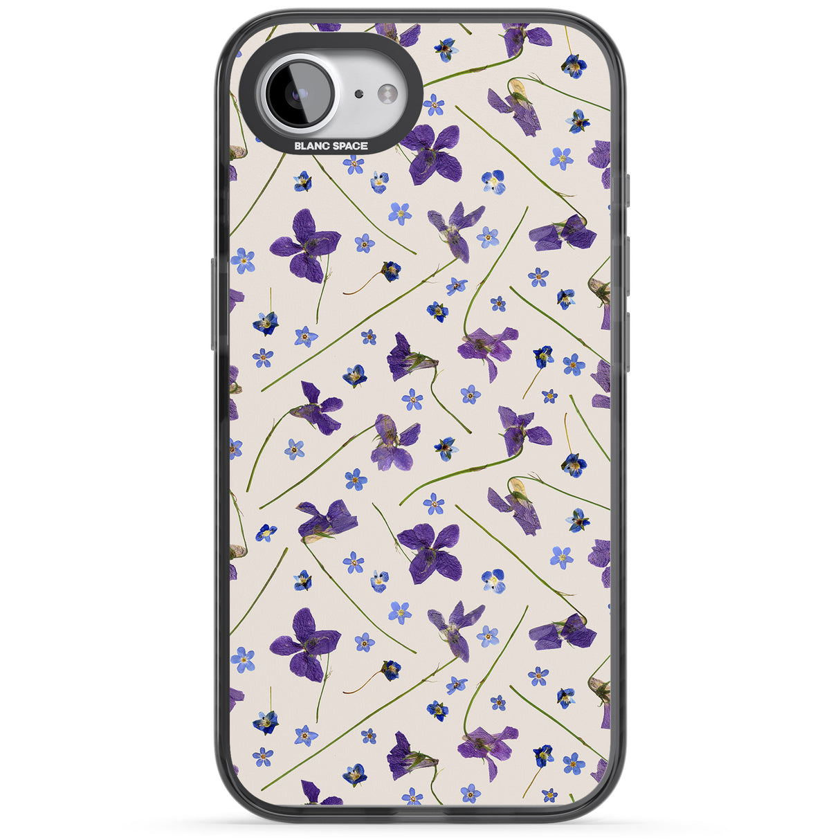 Violet Floral Pattern Design - Cream