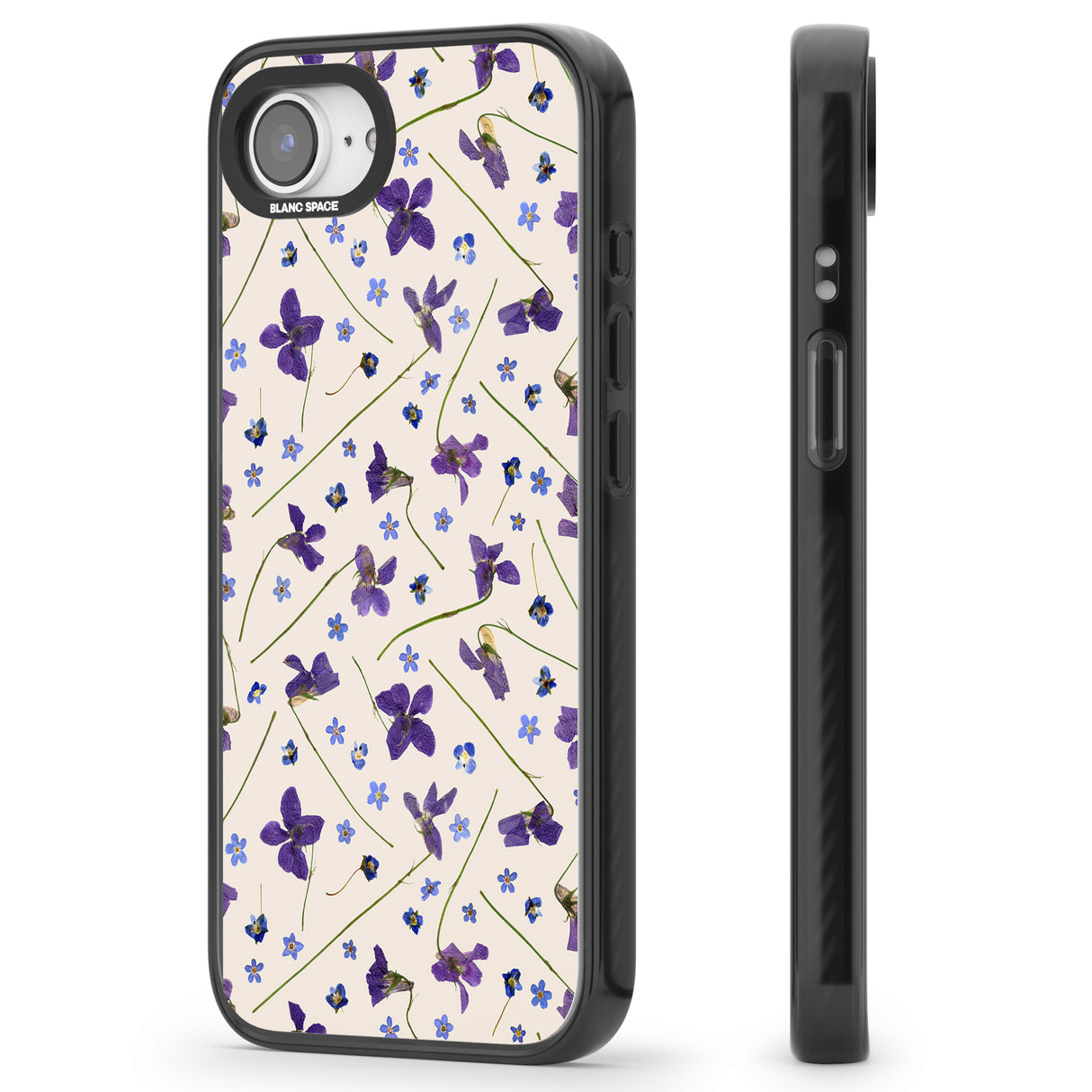Violet Floral Pattern Design - Cream