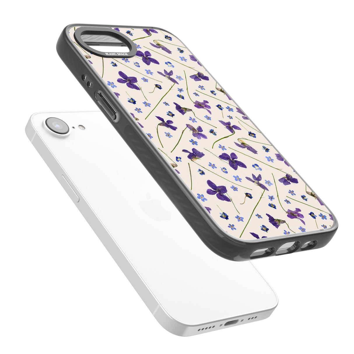 Violet Floral Pattern Design - Cream