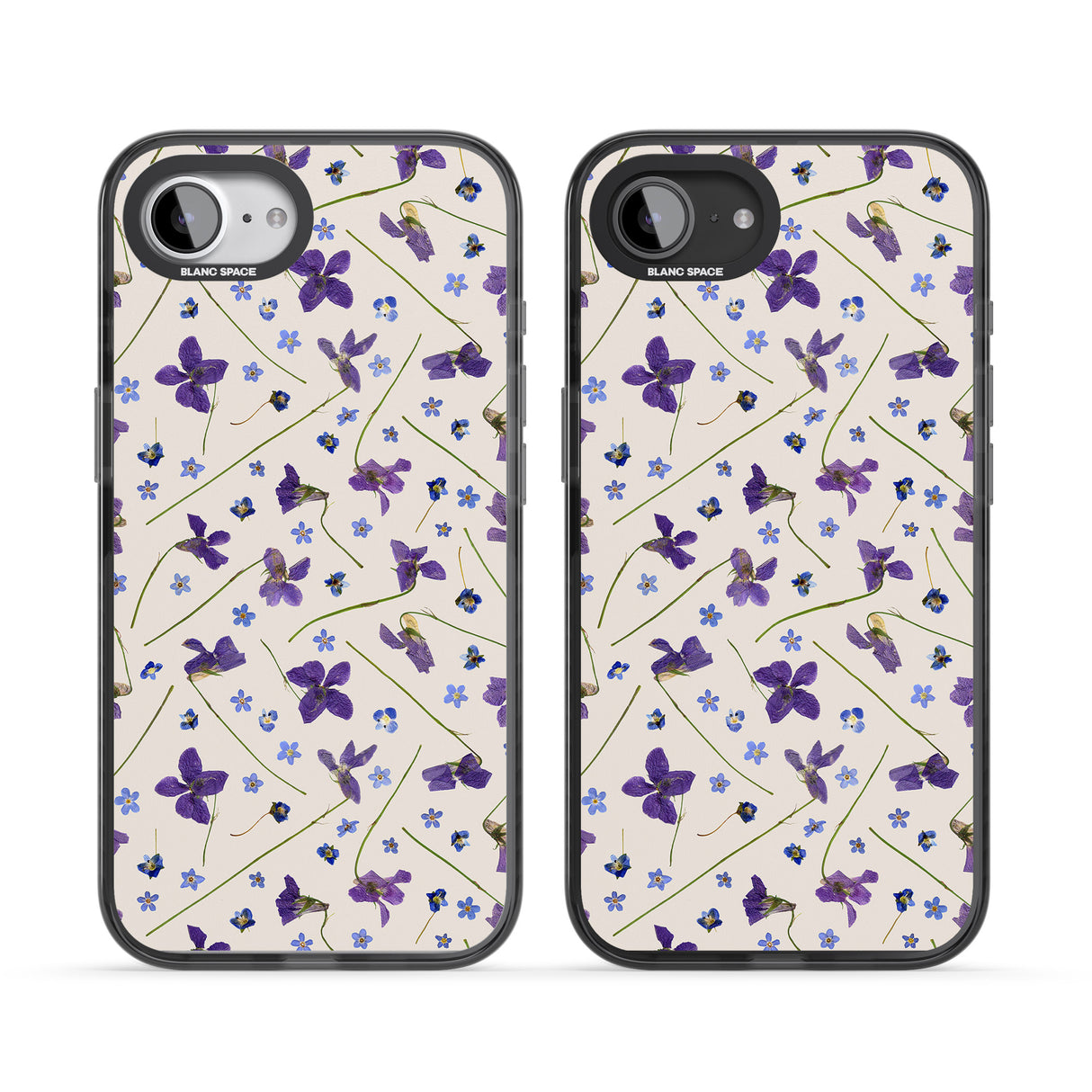 Violet Floral Pattern Design - Cream