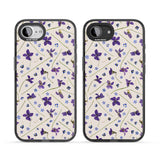 Violet Floral Pattern Design - Cream