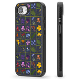 Wildflower Grid Boxes Pattern - Navy