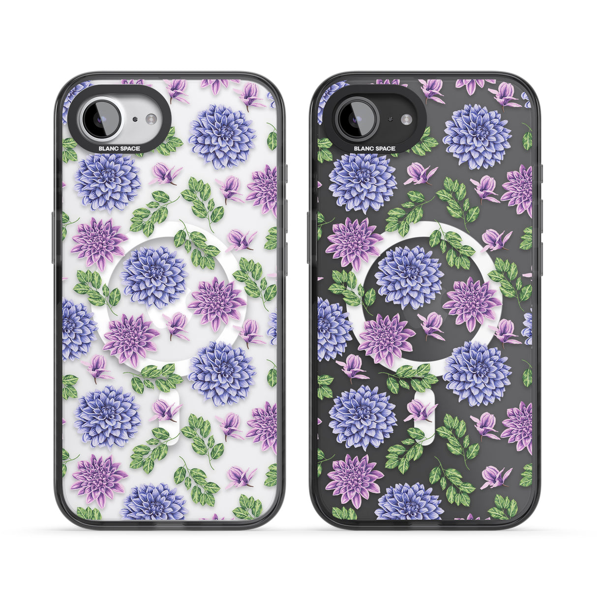 Purple Dahlias Transparent Floral