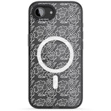 Funky Floral Patterns White on Clear