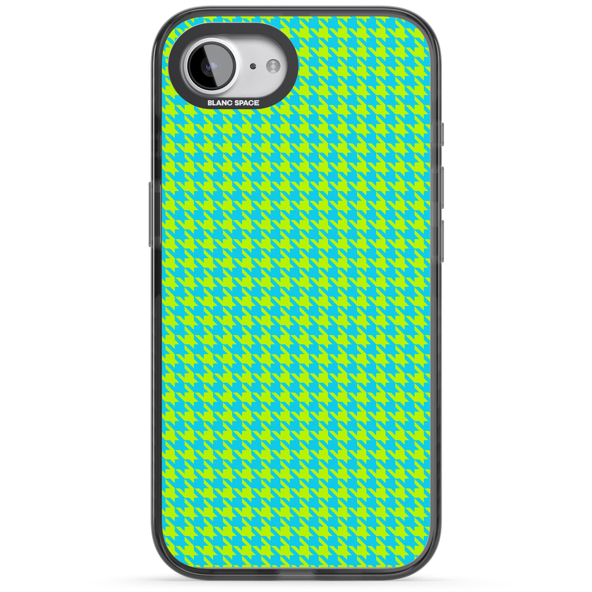 Neon Lime & Turquoise Houndstooth Pattern