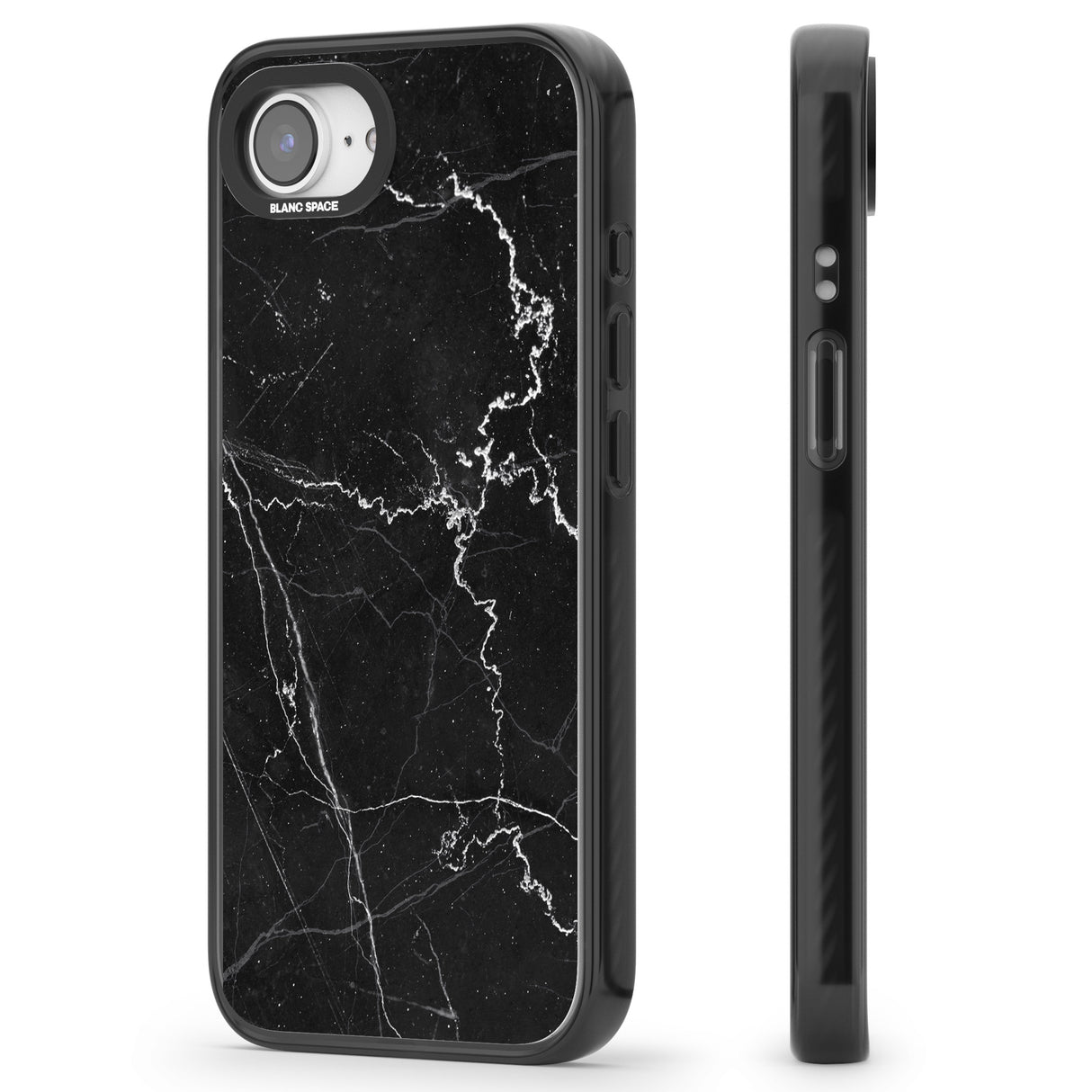 Bold Black Marble with White Texture