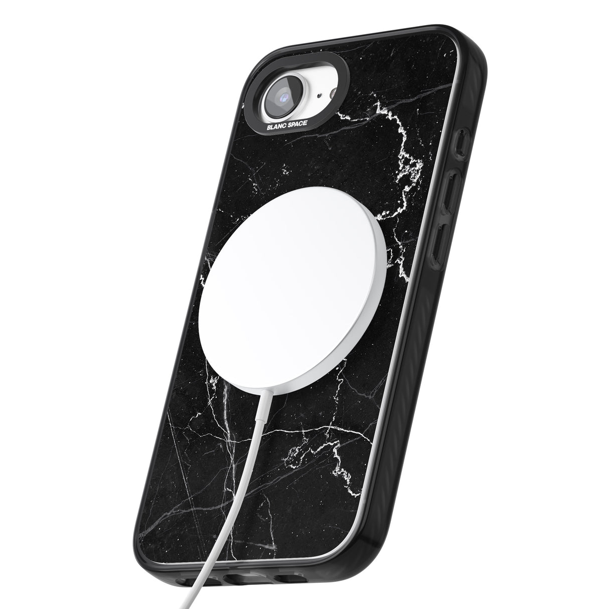 Bold Black Marble with White Texture