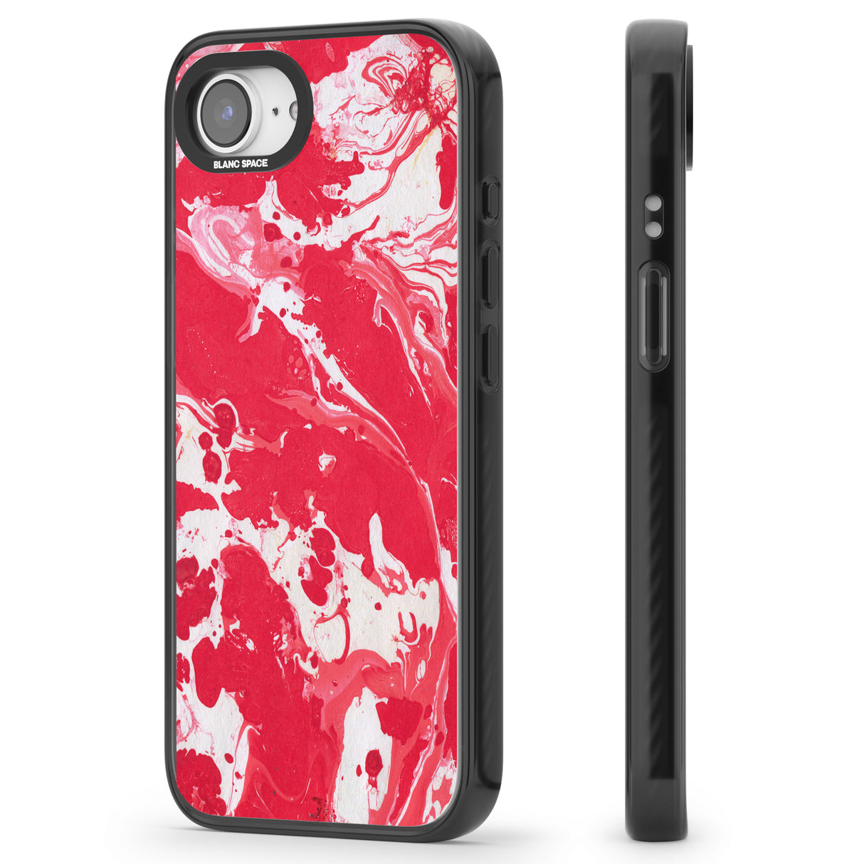 Red & White - Marbled Paper