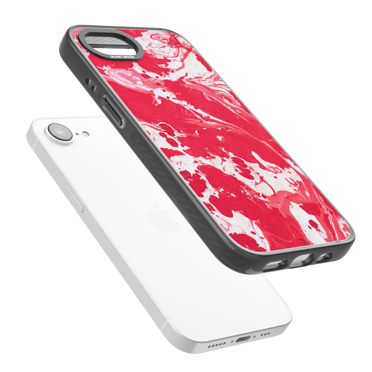 Red & White - Marbled Paper