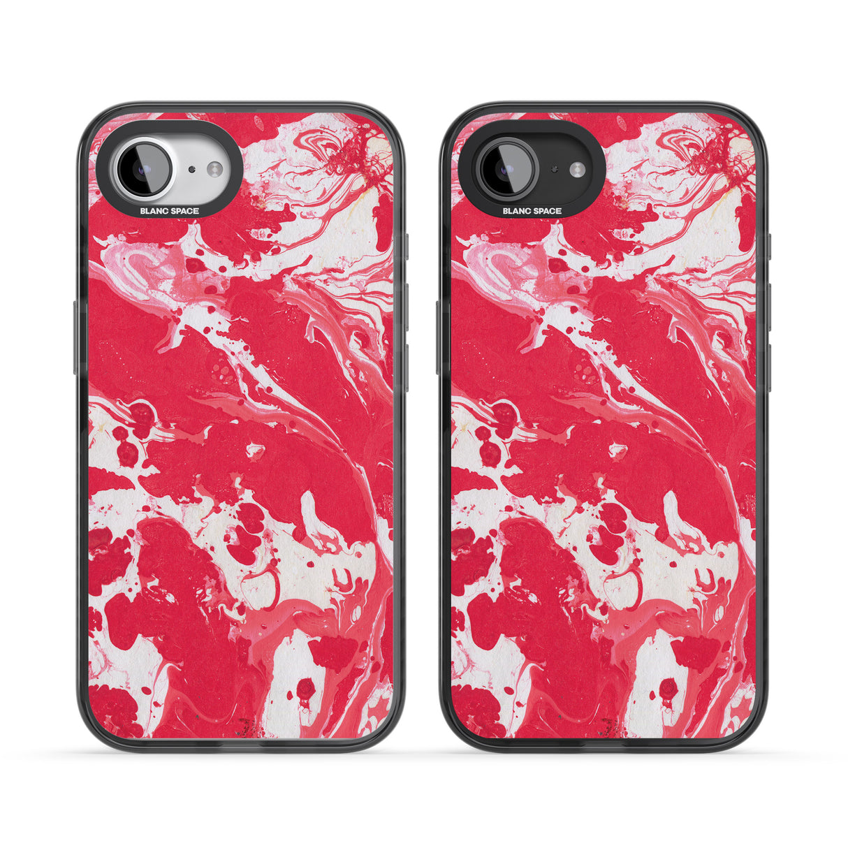 Red & White - Marbled Paper