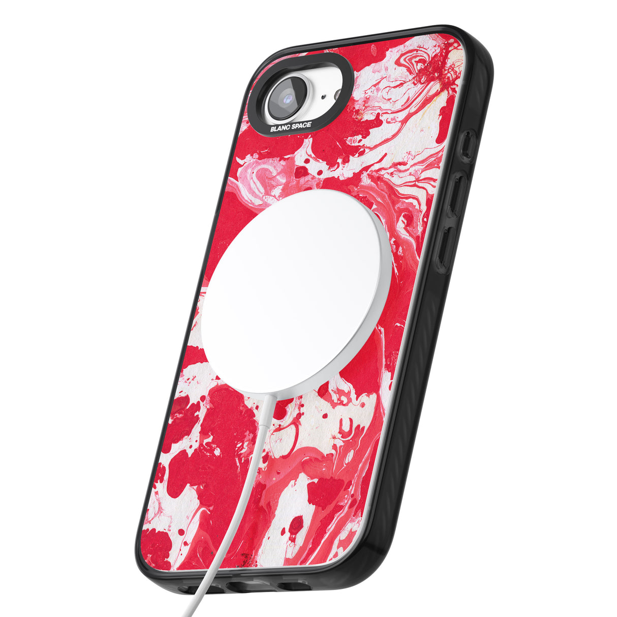 Red & White - Marbled Paper