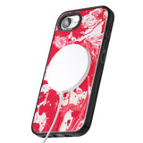 Red & White - Marbled Paper