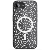 White Wavy Squiggles Memphis Retro Pattern Design