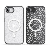 White Wavy Squiggles Memphis Retro Pattern Design