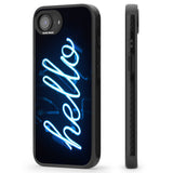 "Hello" Blue Cursive Neon Sign