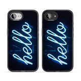"Hello" Blue Cursive Neon Sign