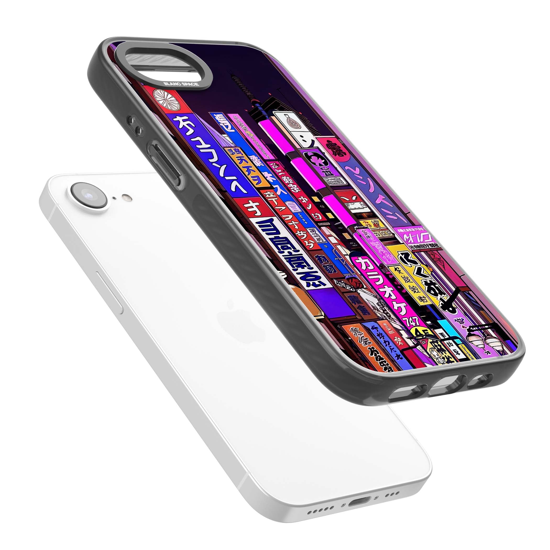 NEON NIGHT anime iPhone case | Black Impact Magsafe case for iPhone 16e, iPhone 17e