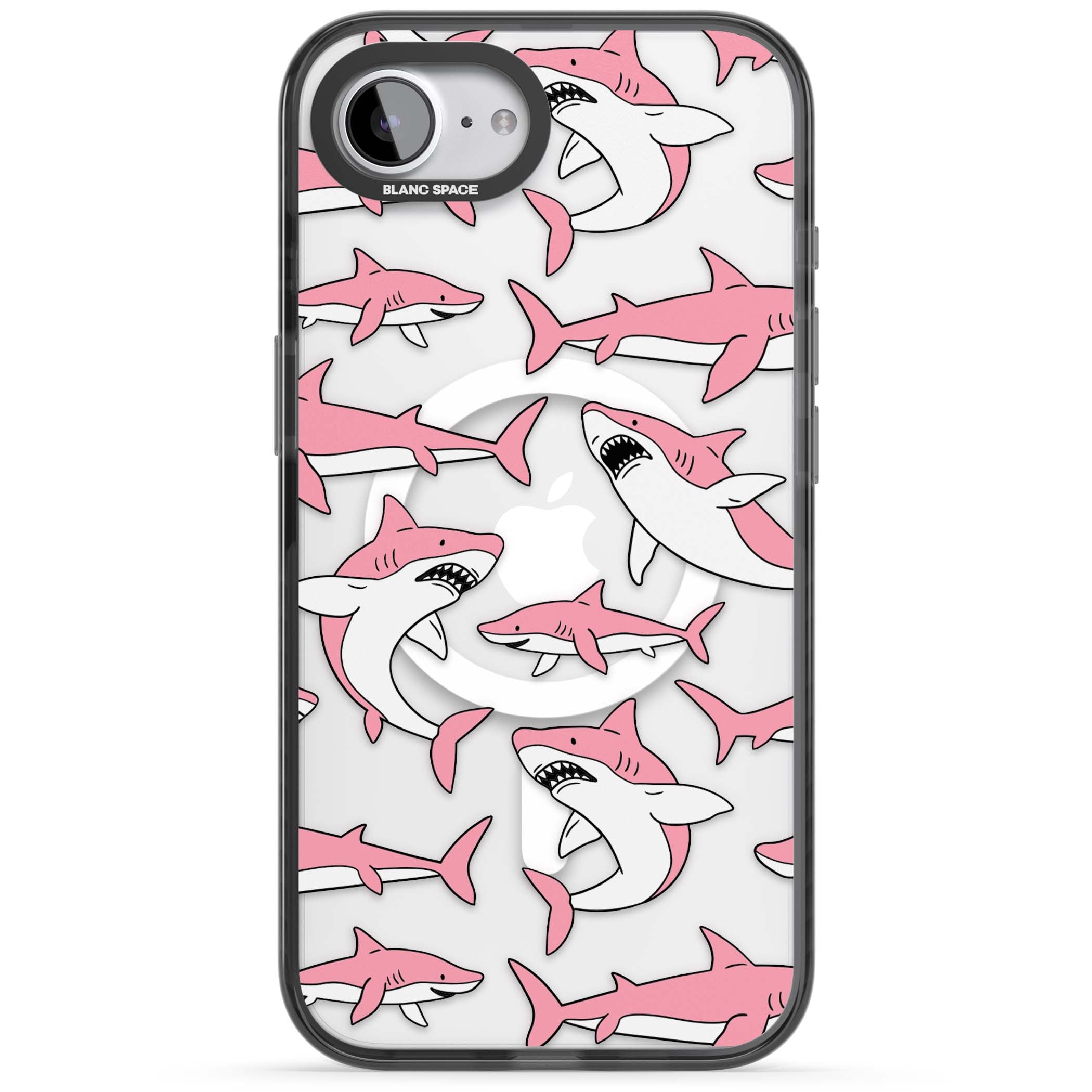 Bubblegum Sharks for her iPhone case | Black Impact Magsafe case for iPhone 16e, iPhone 17e