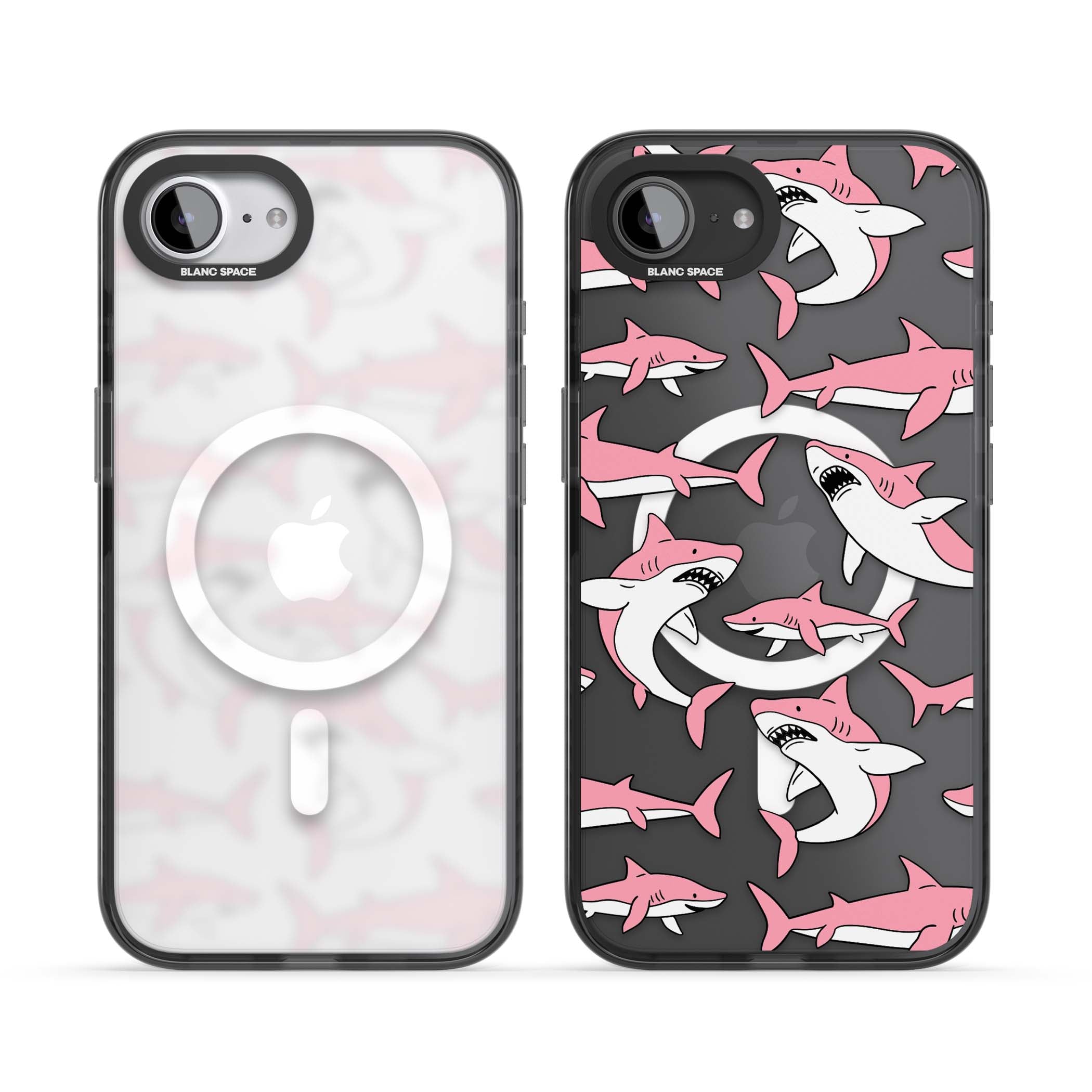 Bubblegum Sharks for her iPhone case | Black Impact Magsafe case for iPhone 16e, iPhone 17e