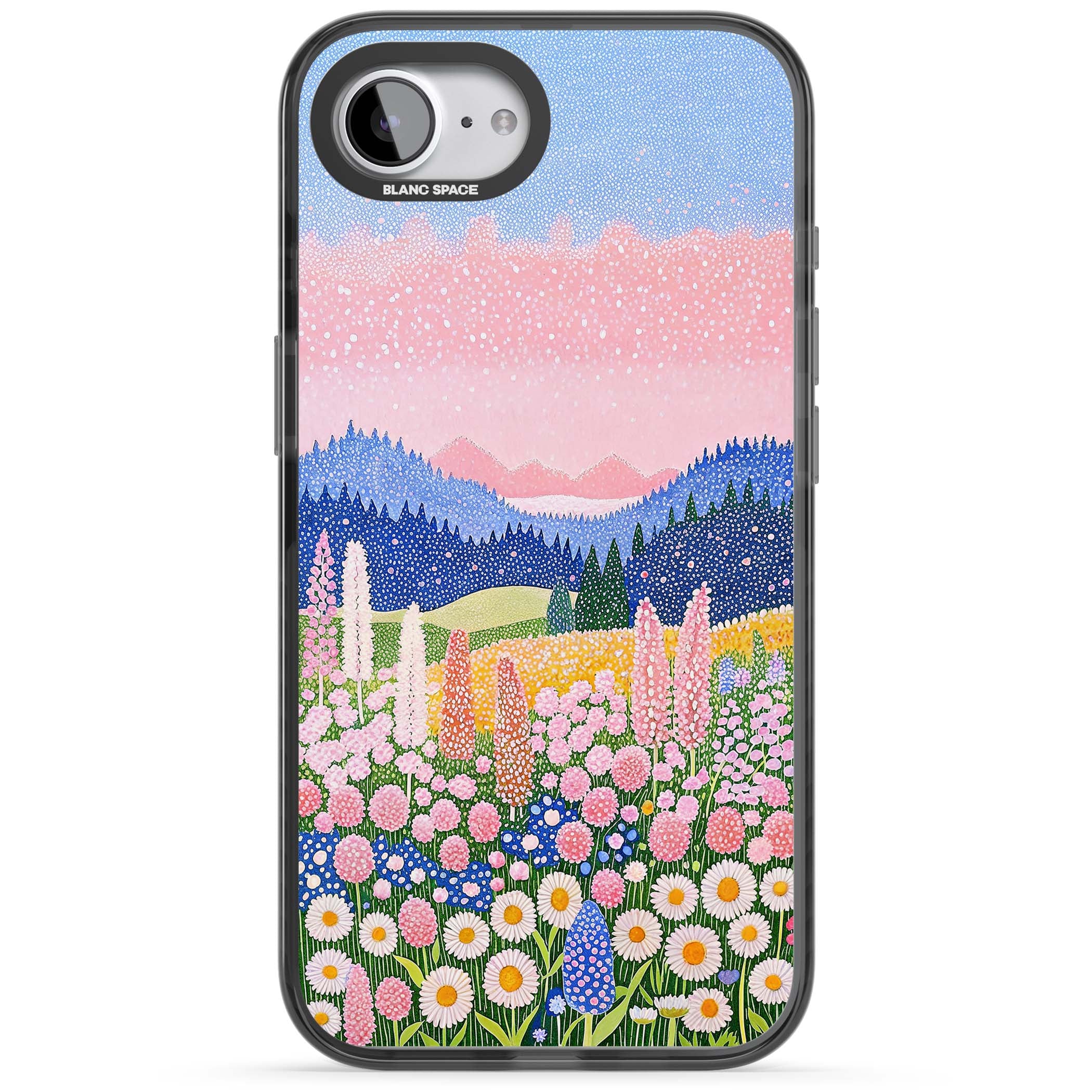 Valley Horizon cottagecore iPhone case | Black Impact Magsafe case for iPhone 16e, iPhone 17e