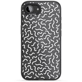 White Wavy Squiggles Memphis Retro Pattern Design