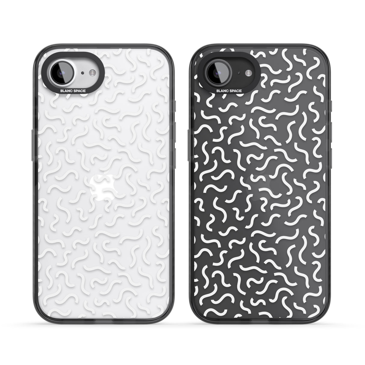 White Wavy Squiggles Memphis Retro Pattern Design